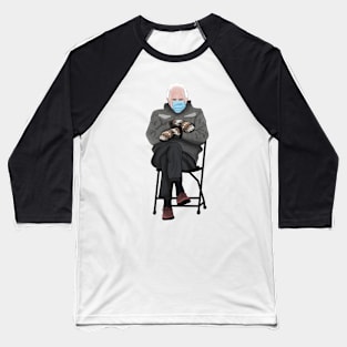 Bernie Sanders Sitting on a Chair Wearing Mittens Meme Baseball T-Shirt